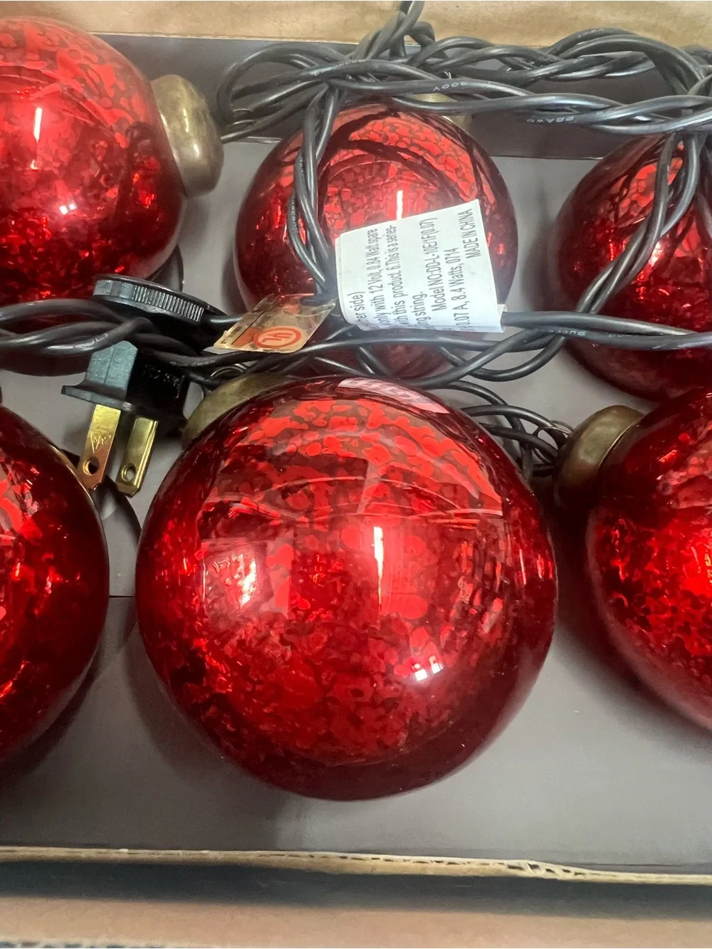 Restoration hardware hand blown glass string lights red